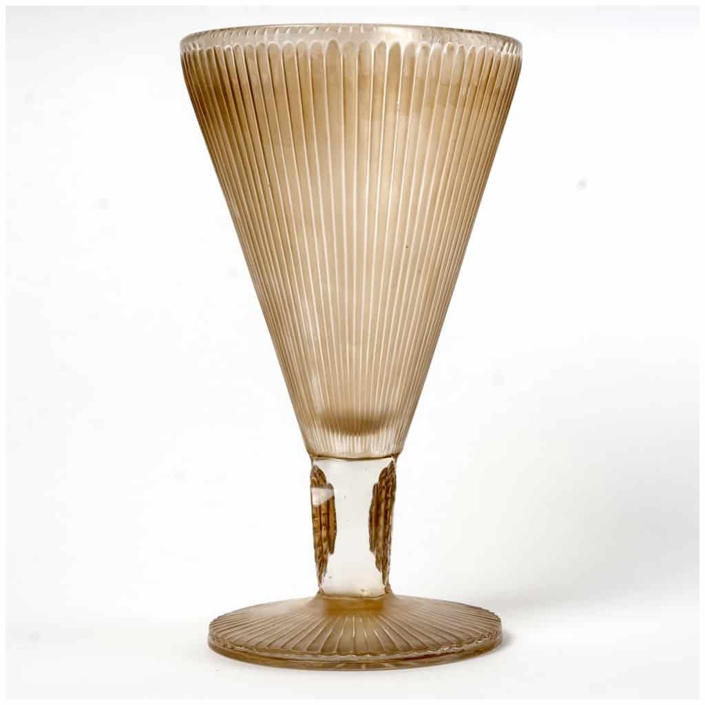 1931 René Lalique – Vase Pavot Verre Blanc Patiné Sépia 6