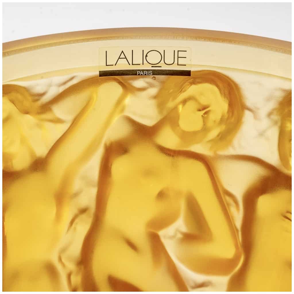 2007 Lalique France – Vase Bacchantes Cristal Ambre Numéroté – Neuf 8