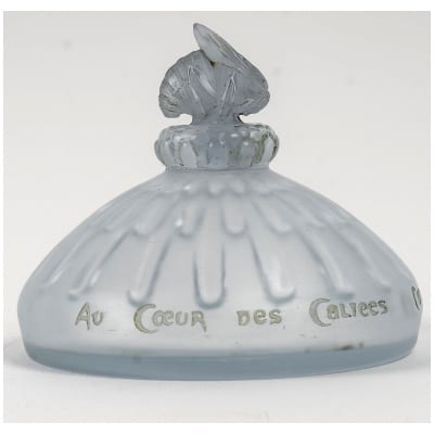 1913 René Lalique – Flacon Au Coeur Des Calices Verre Bleu Ciel Pour Coty