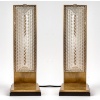 1935 René Lalique – Paire d’Appliques Art Déco Normandie Montées En Lampes Verre Blanc 15