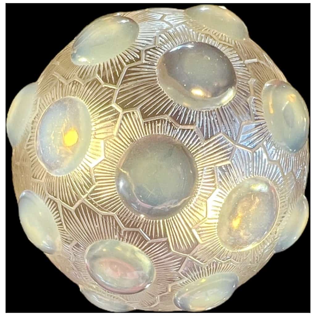 1926 René Lalique – Suspension Plafonnier Lustre Soleil Verre Opalescent 5