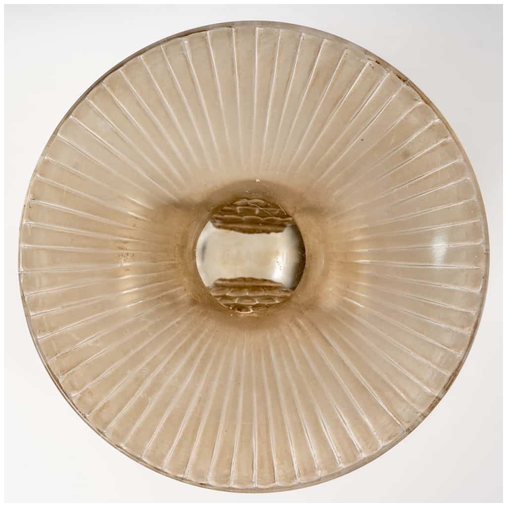 1931 René Lalique – Vase Pavot Verre Blanc Patiné Sépia 8
