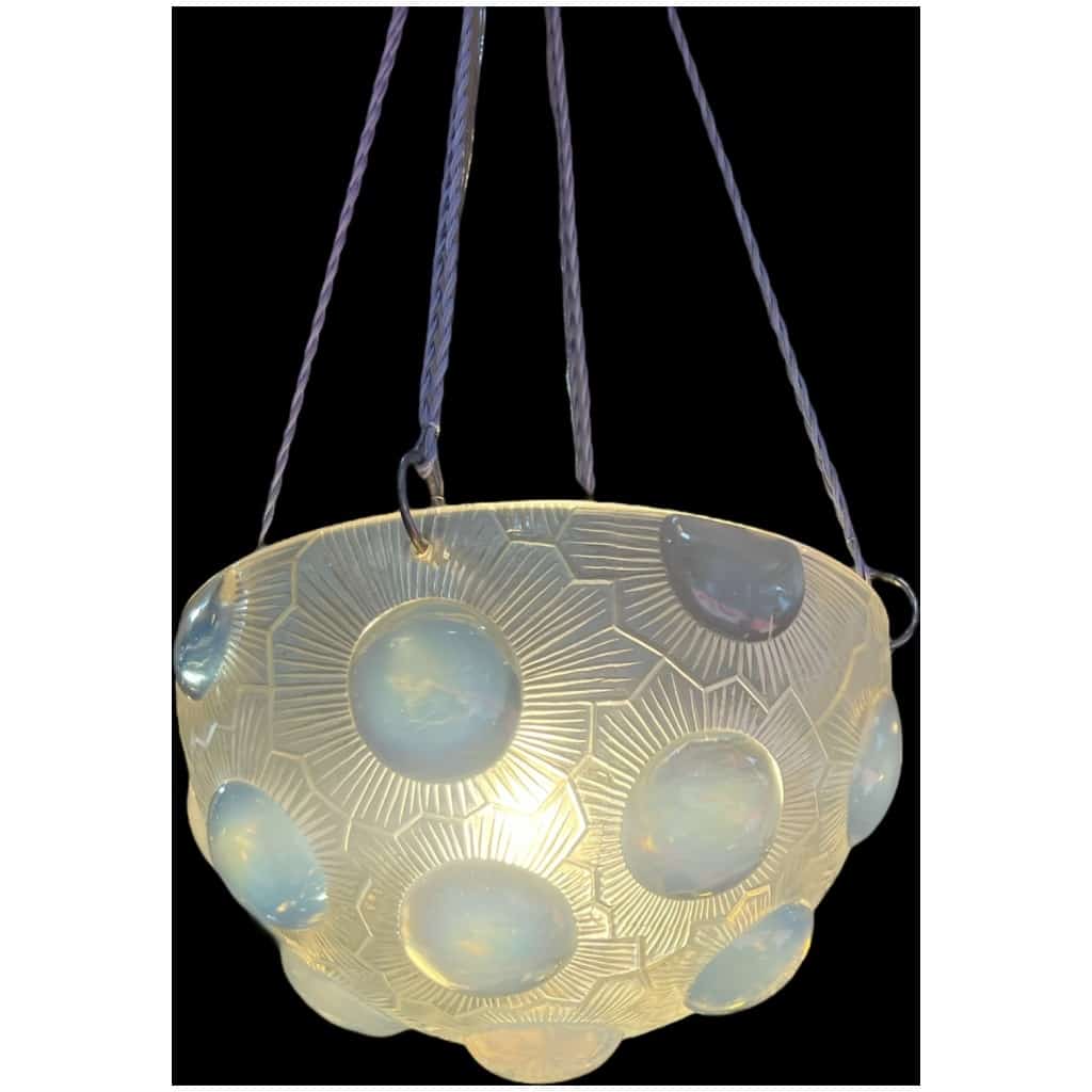 1926 René Lalique – Suspension Ceiling Chandelier Soleil Opalescent Glass 3