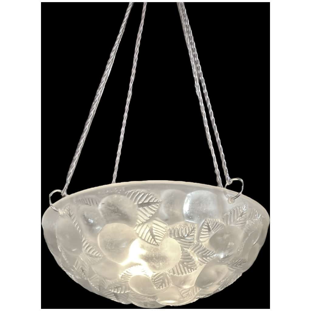 1929 René Lalique – Suspension Plafonnier Lustre Lausanne Verre Blanc 3