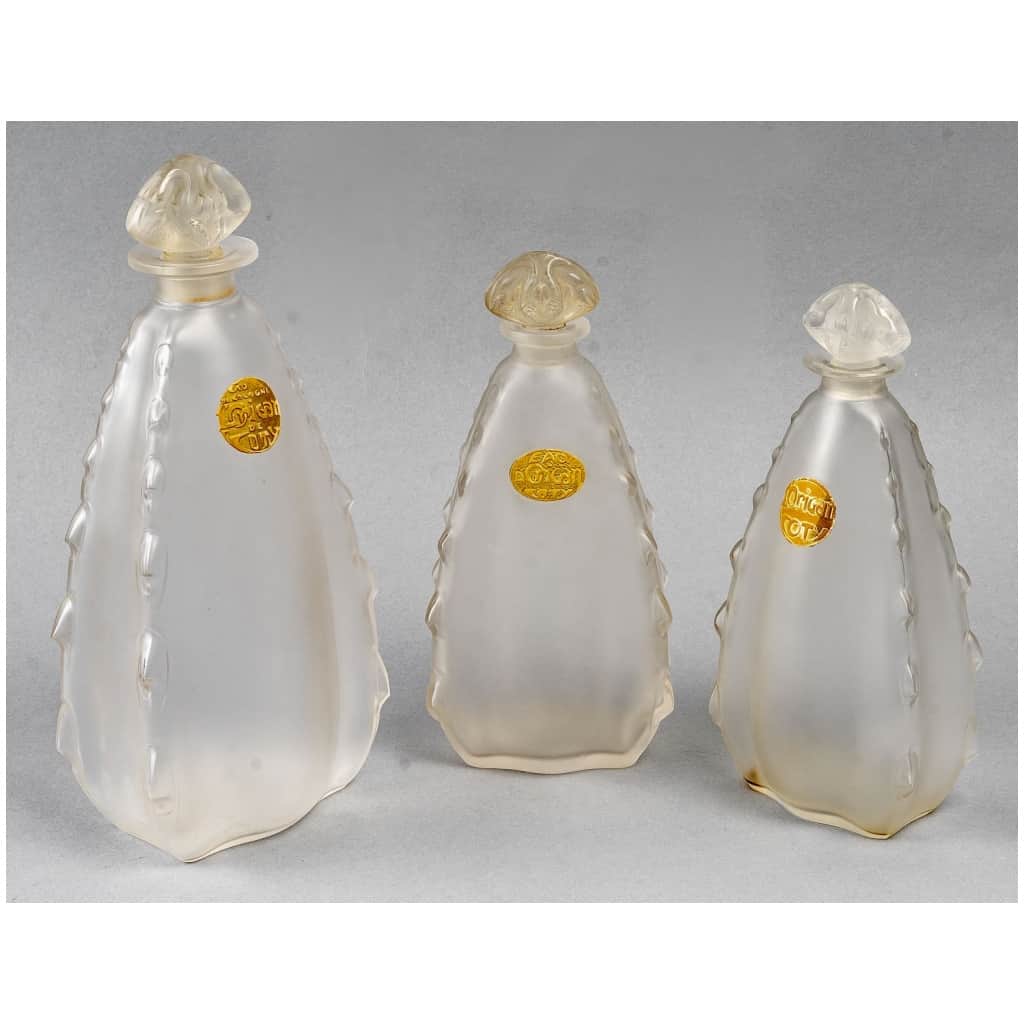 1912 René Lalique – 3 Flacons L’Origan Verre Blanc Pour Coty 4