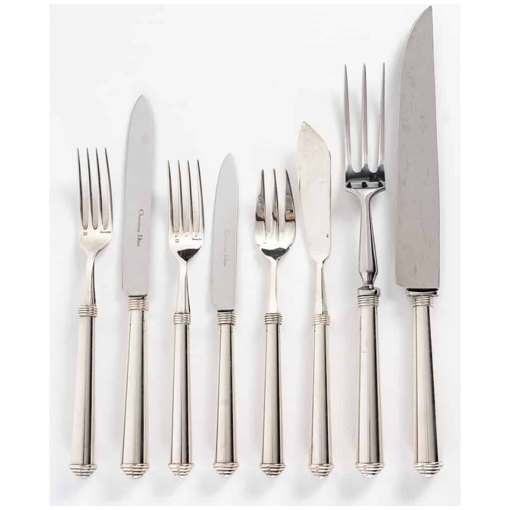 Christian Dior – Round Point Silver Plated Cutlery Set – 54 Pieces 5