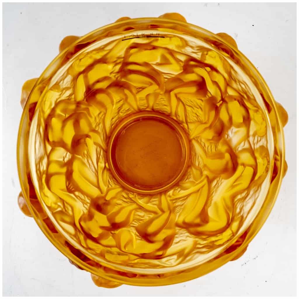 2007 Lalique France – Vase Bacchantes Cristal Ambre Numéroté – Neuf 7