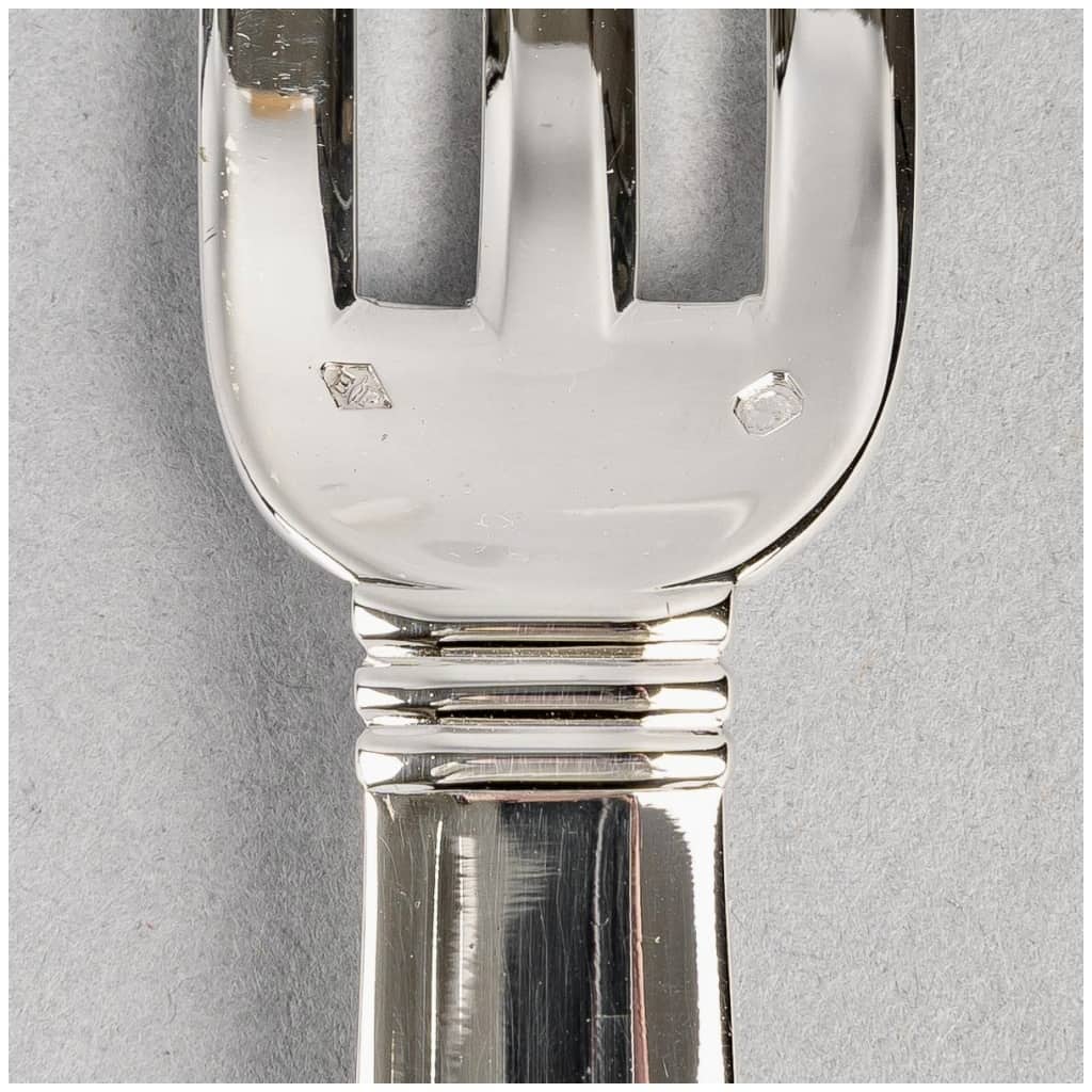 1924 Jean Puiforcat - 6 Bayonne Table Forks Sterling Silver 6