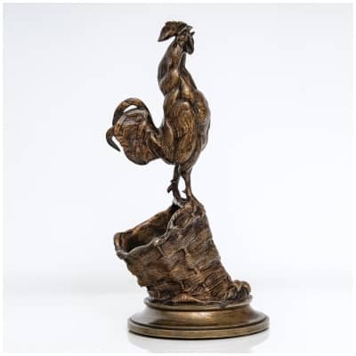 Sculpture – « Le Chant Du Coq » , Auguste Nicolas Cain (1821-1894) – Bronze