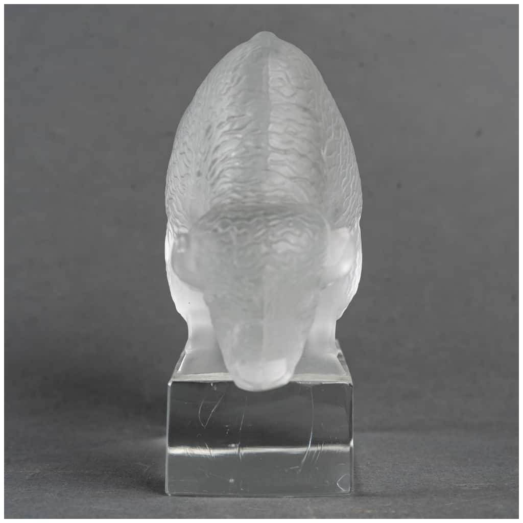 1931 René Lalique – Presse-papiers Bison Verre Blanc 6
