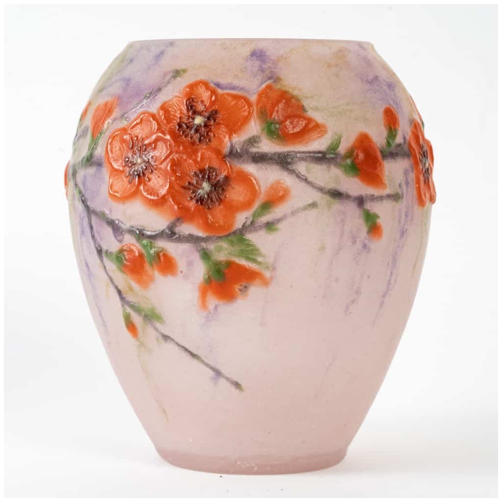 1920 Gabriel Argy Rousseau – Vase Fleurs De Pêchers Pâte De Verre 3