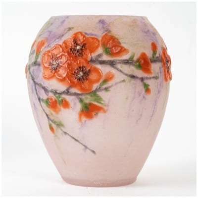 1920 Gabriel Argy Rousseau – Vase Fleurs De Pêchers Pâte De Verre 3