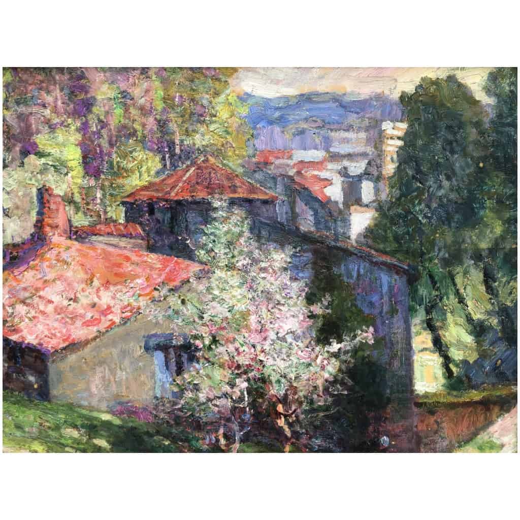 CHARRETON Victor Peinture Française 20è Siècle Village d’auvergne Huile Signée certificat 9