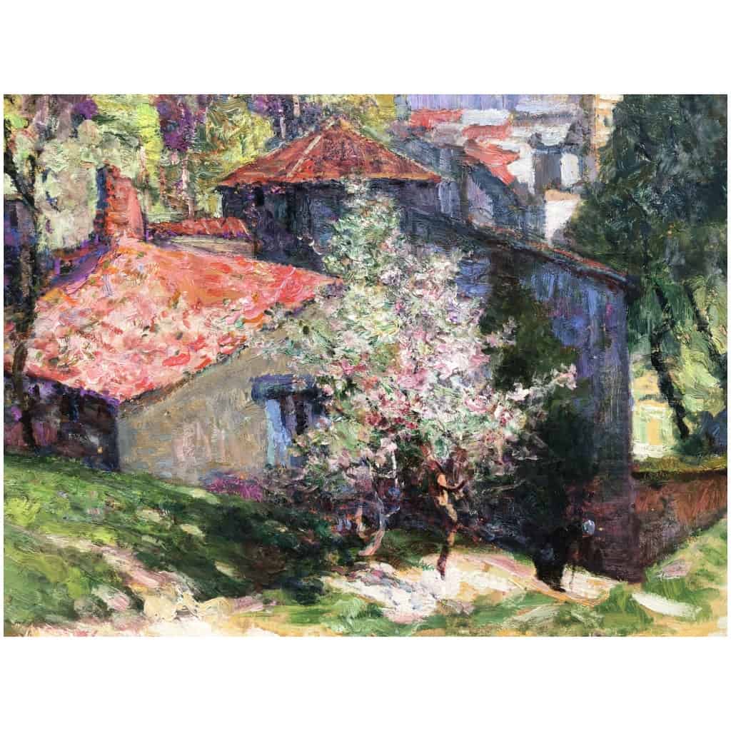 CHARRETON Victor Peinture Française 20è Siècle Village d’auvergne Huile Signée certificat 8