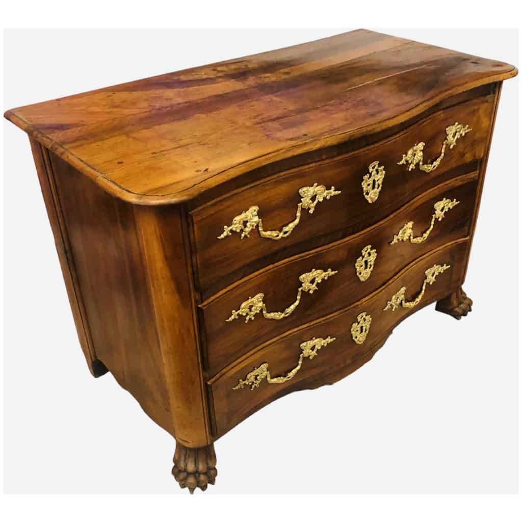 Dauphinoise 18th chest of drawers in solid walnut three bronze drawers with Habsburg arms 8