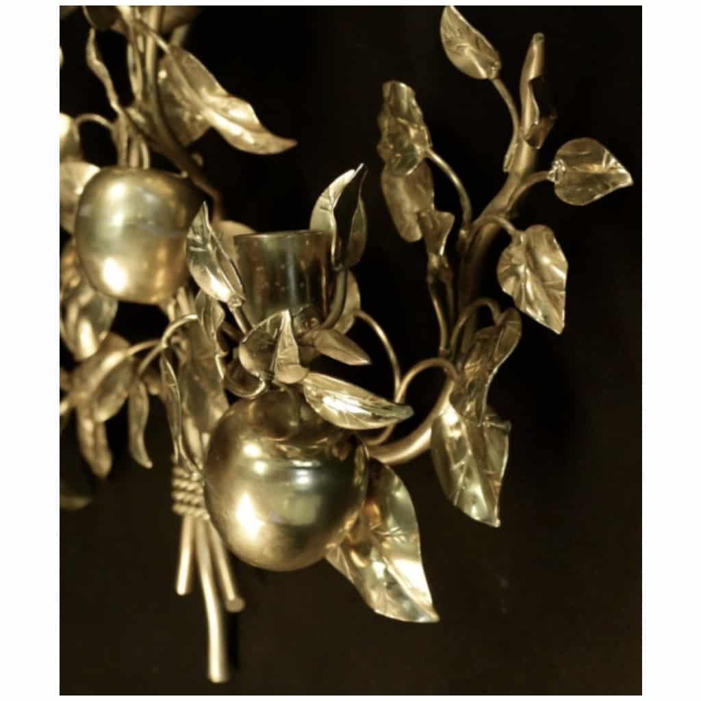 1970 Bronze Wall Lamp 'The Garden of Eden' Maison Roche 4