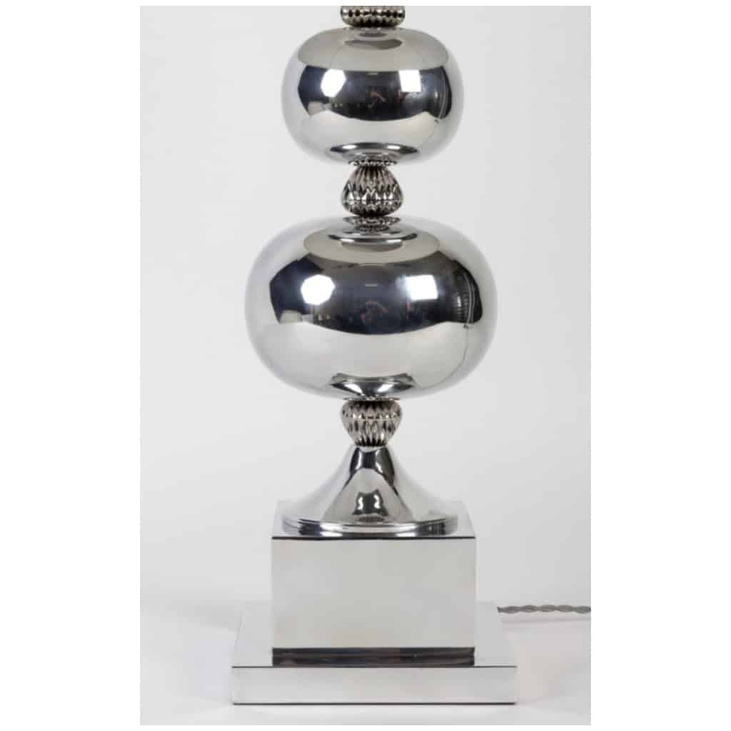1970 Philippe Barbier 6 silver metal ball lamp