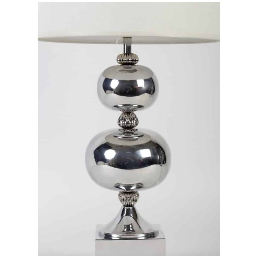 1970 Philippe Barbier 4 silver metal ball lamp