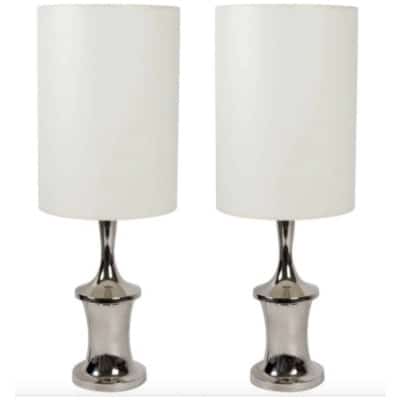 1970 Pair of lamps signed by Pair of lamps signed by Frederic de Lucas