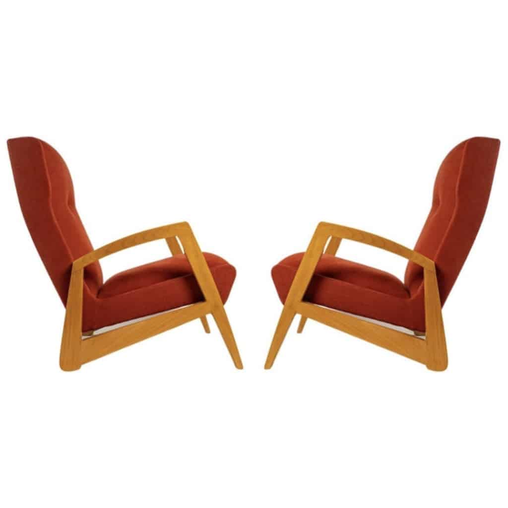 1950 Pair of Armchairs Model FS144 by Jean René Caillette Editions Steiner 3