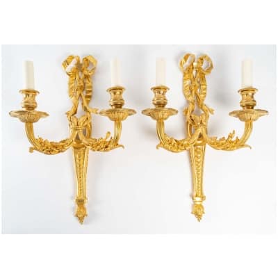 Pair of Louis style sconces XVI signed Henri Vian.