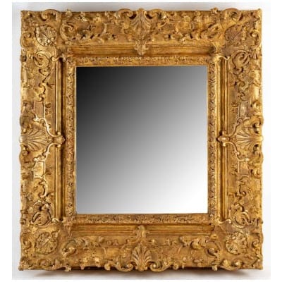 Very Beautiful Frame In Golden Carved Wood, Louis XIV Period - Regency