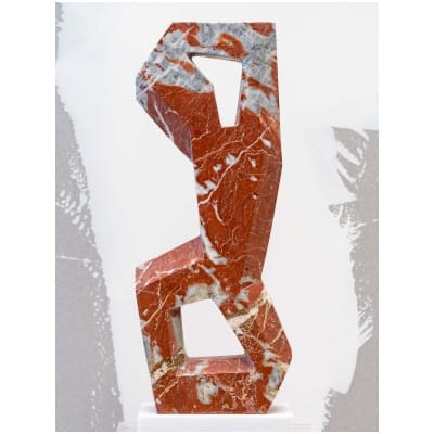 Sculpture en marbre rouge de SAVY