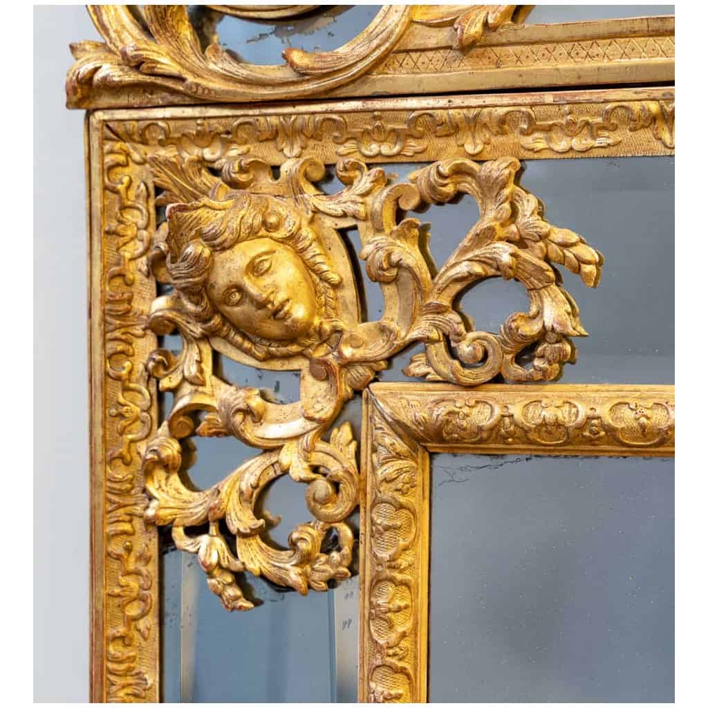 Exceptional Louis XIV glazing bead mirror, Late XVIIth century 4
