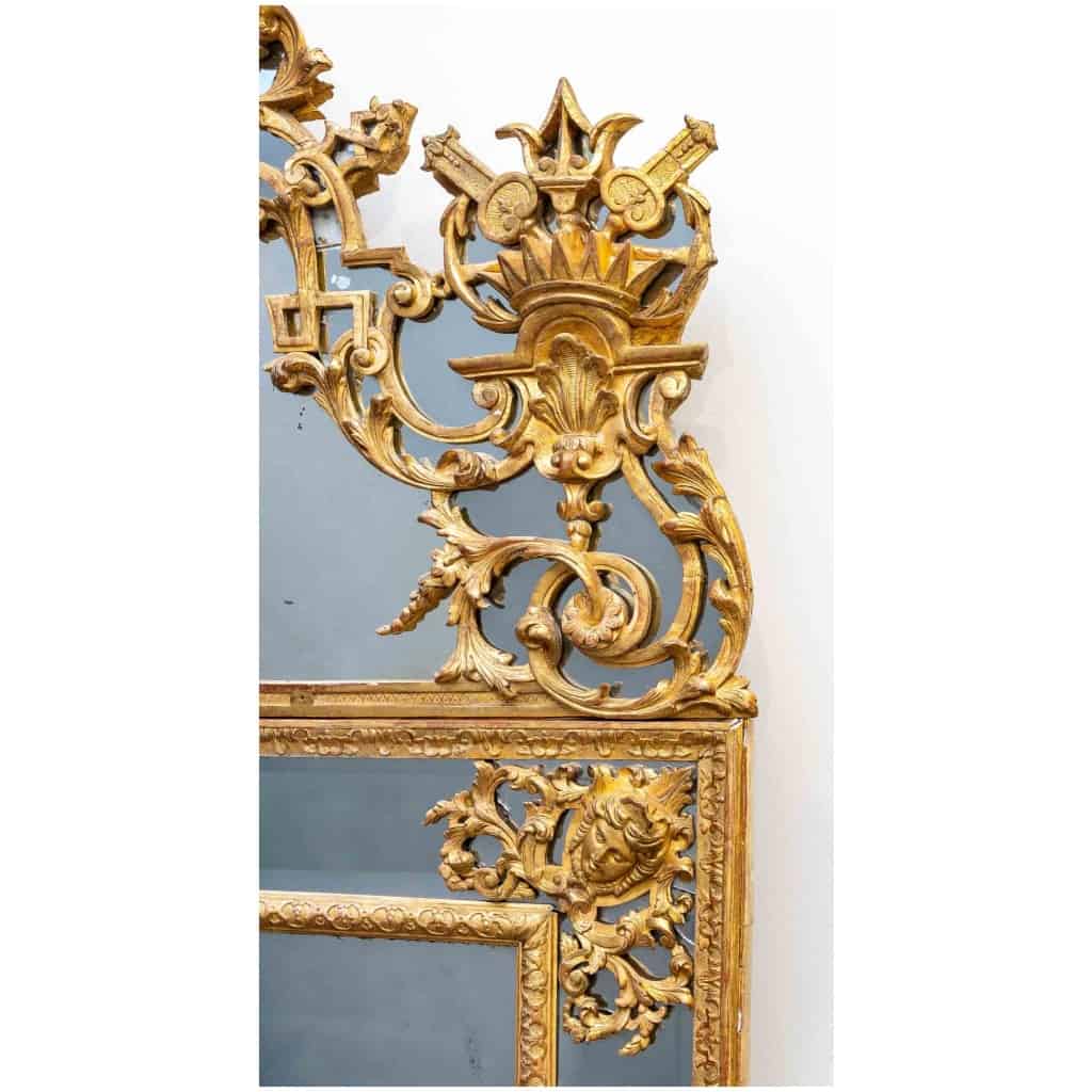 Exceptional Louis XIV glazing bead mirror, Late XVIIth century 5