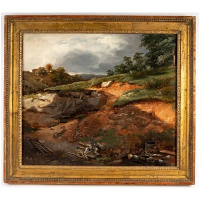 Théodore Richard (1782-1859) – Automne dans la campagne Toulousaine huile sur toile vers 1833
