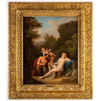 Jacques-Antoine Vallin (1760-1835) – Pan cherchant à conquérir Syrinx huile sur toile vers 1790-1810