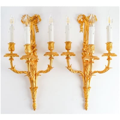 Pair of Louis style sconces XVI signed Jollet.