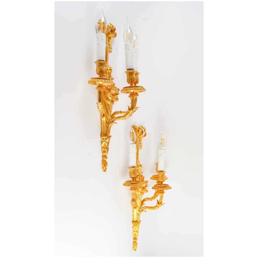 Pair of Louis style sconces XVI signed Jollet. 4