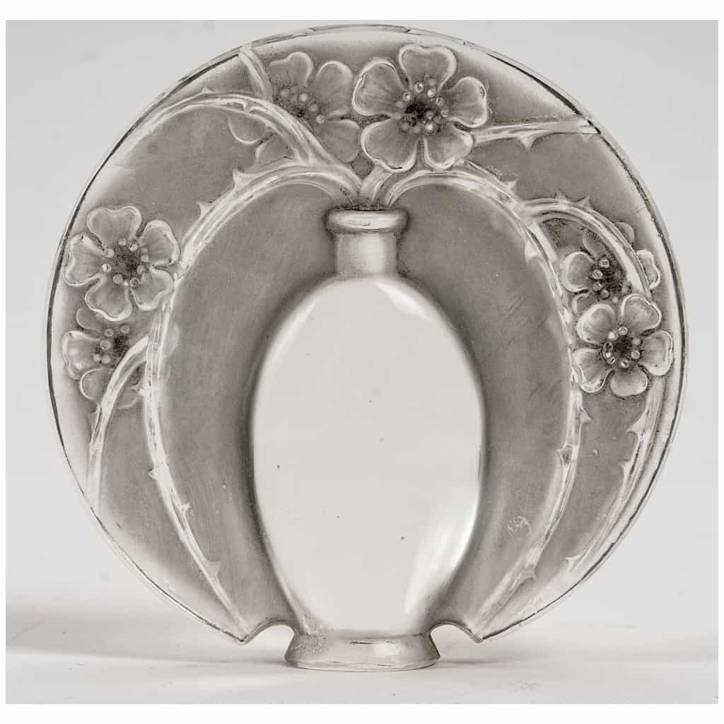 1919 René Lalique – Cachet Vase De Fleurs Verre Blanc Patiné Gris 3