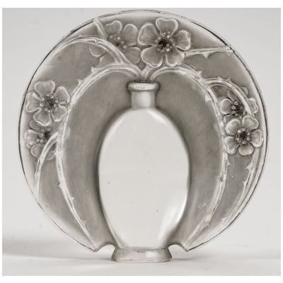 1919 René Lalique – Cachet Vase De Fleurs Verre Blanc Patiné Gris