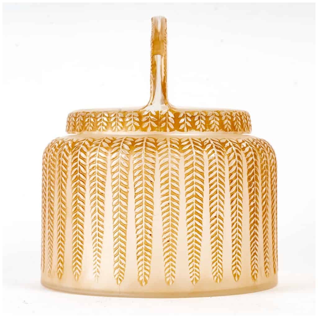 1933 René Lalique – Boîte Bombay Verre Blanc Patiné Sépia 6