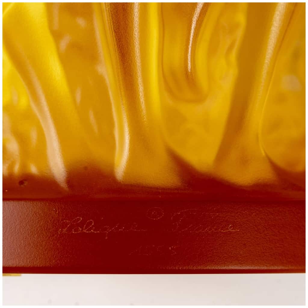 2007 Lalique France – Vase Bacchantes Cristal Ambre Numéroté – Neuf 10