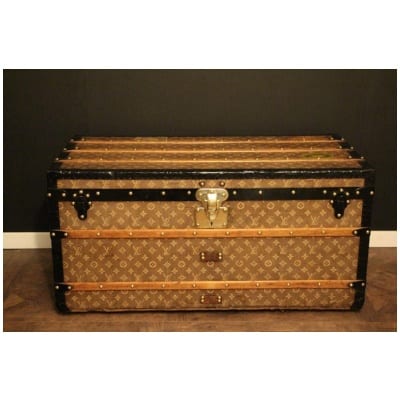 Malle Louis Vuitton en Toile Tissée, Malle Louis Vuitton ancienne