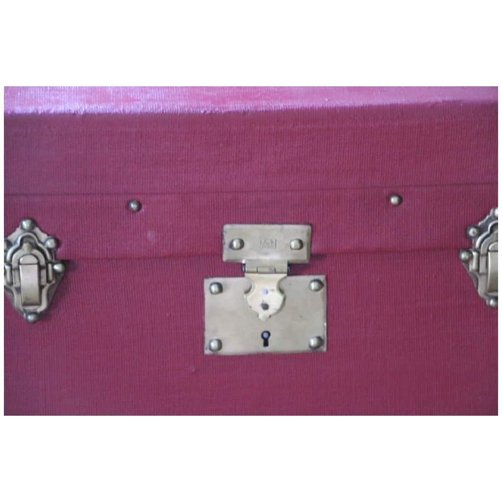 Hat trunk, 30s red canvas travel trunk 5