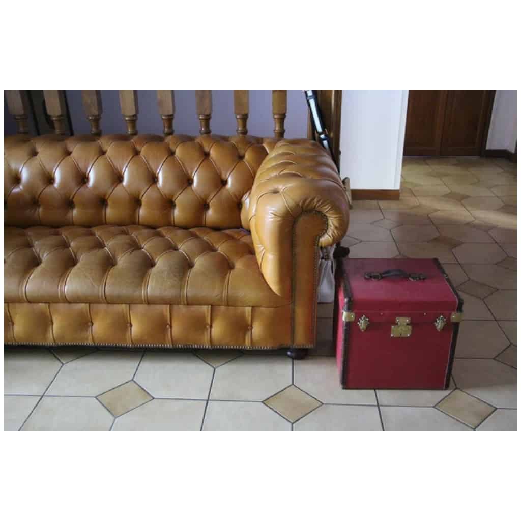 Hat trunk, 30s red canvas travel trunk 15