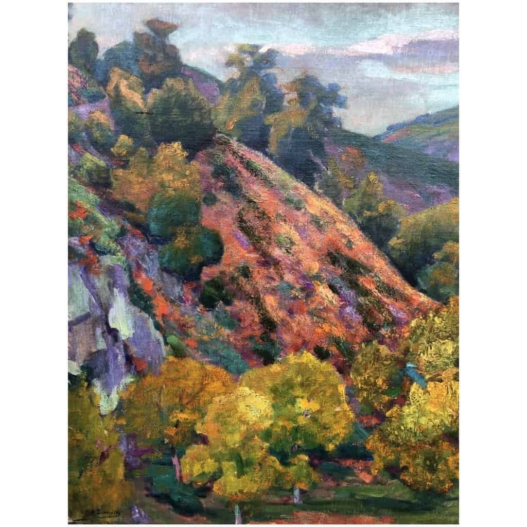 SMITH Alfred Vallée de la Creuse en automne Huile sur toile signée certificat 5