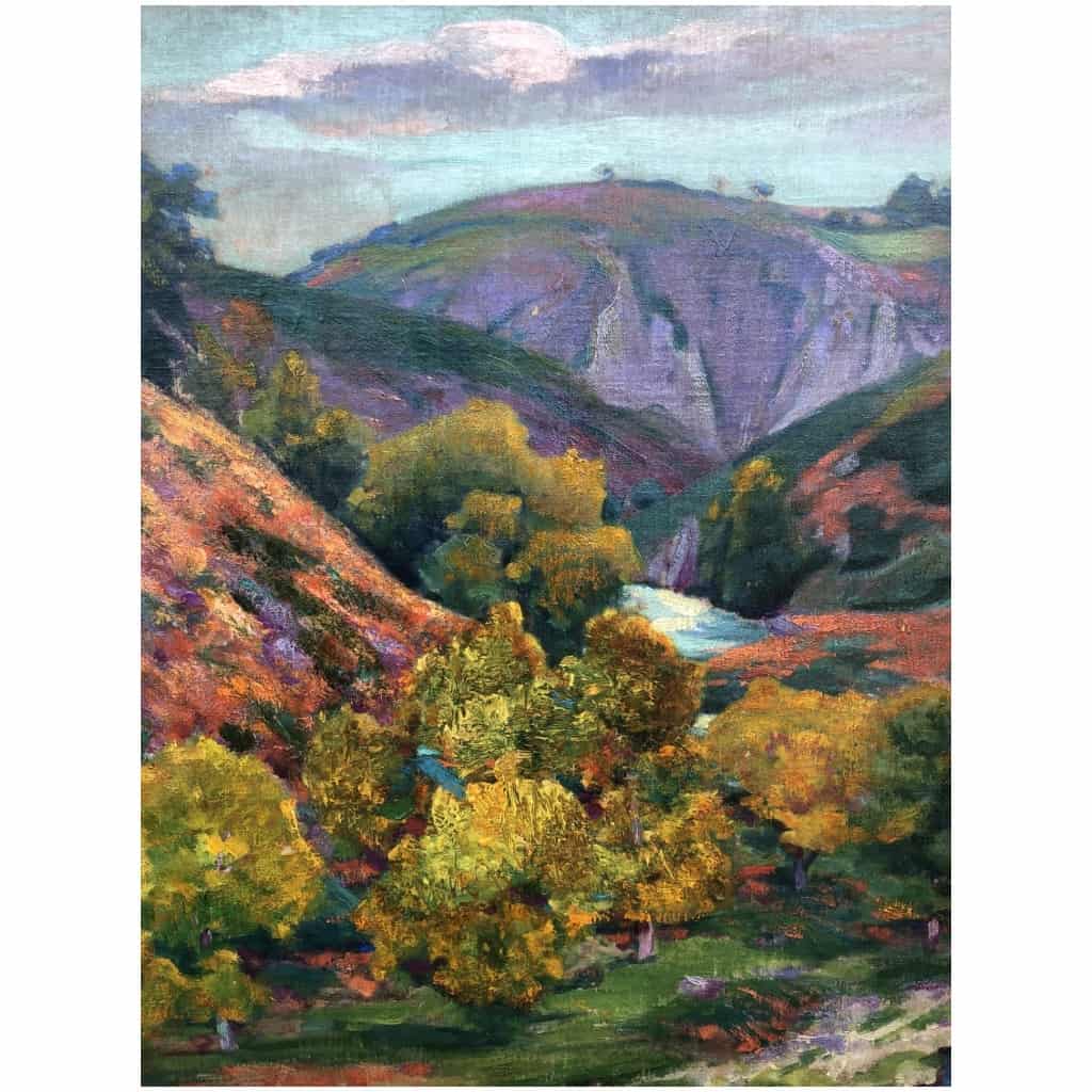 SMITH Alfred Vallée de la Creuse en automne Huile sur toile signée certificat 12