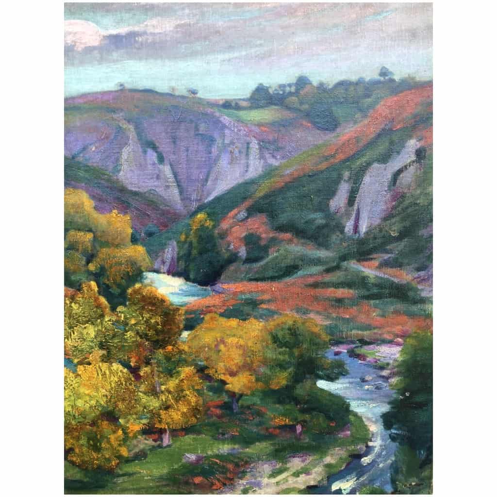 SMITH Alfred Vallée de la Creuse en automne Huile sur toile signée certificat 11