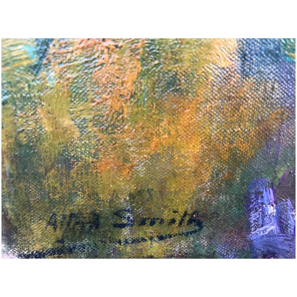 SMITH Alfred Vallée de la Creuse en automne Huile sur toile signée certificat 9