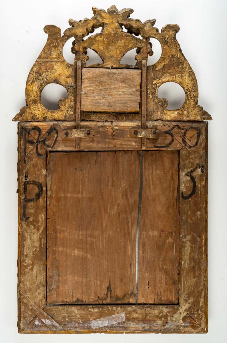 Mirror in lacquer and straw marquetry, Louis XIV period. - Ref.100911