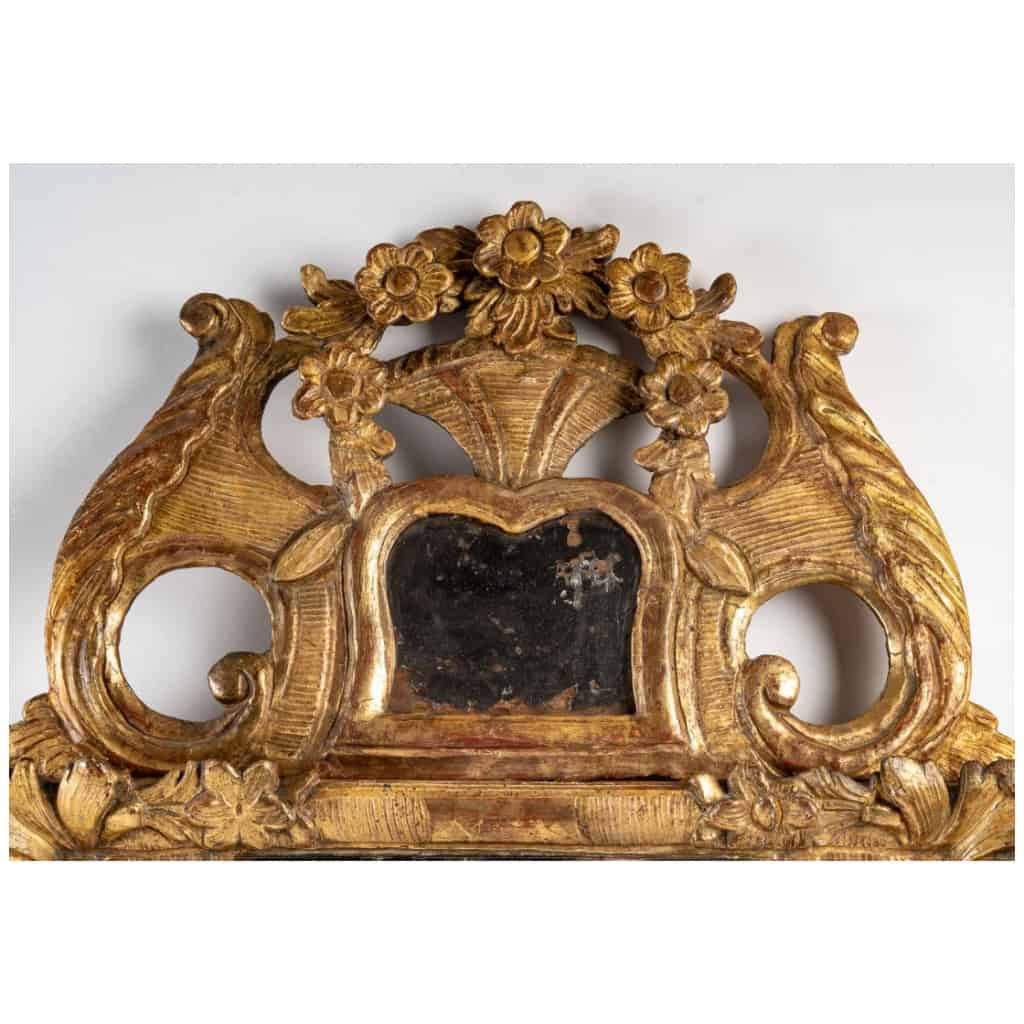 Mirror in lacquer and straw marquetry, Louis XIV period. - Ref.100911