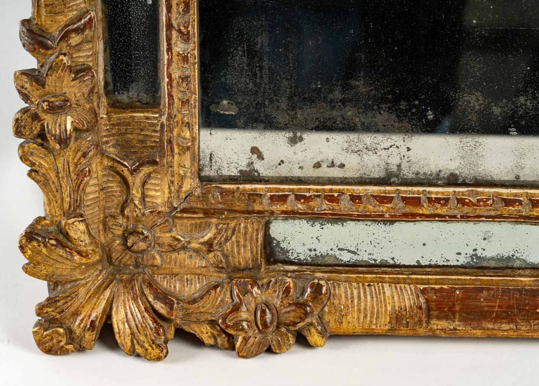 Mirror in lacquer and straw marquetry, Louis XIV period. - Ref.100911