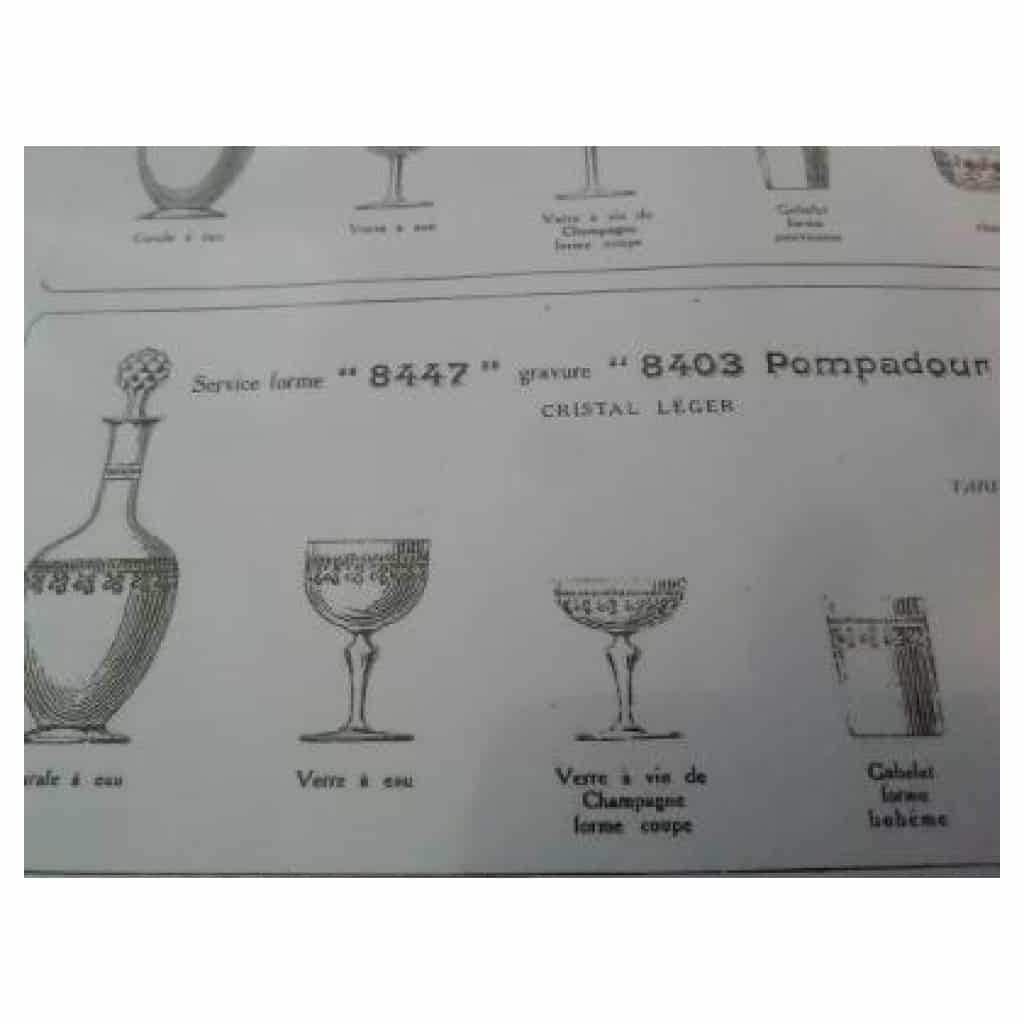 9 Baccarat crystal champagne glasses, Pompadour model, in perfect condition. SOLD 6
