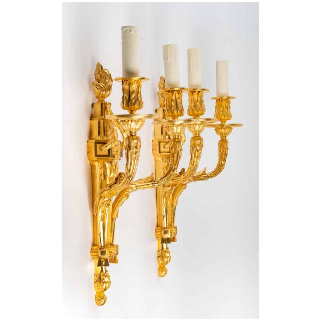 Pair of Louis style sconces XVI from the Napoleon III period. 4