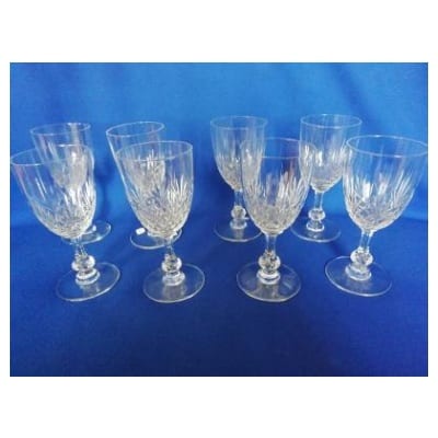 8 VERRES A EAU en cristal de SAINT LOUIS , modèle Massenet, en parfait état